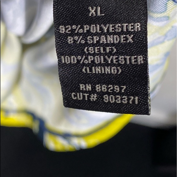 BCBGMAXAZRIA wrap style womens dress *NEW WITH TAGS* sleeveless navy yellow XL - Picture 4 of 5